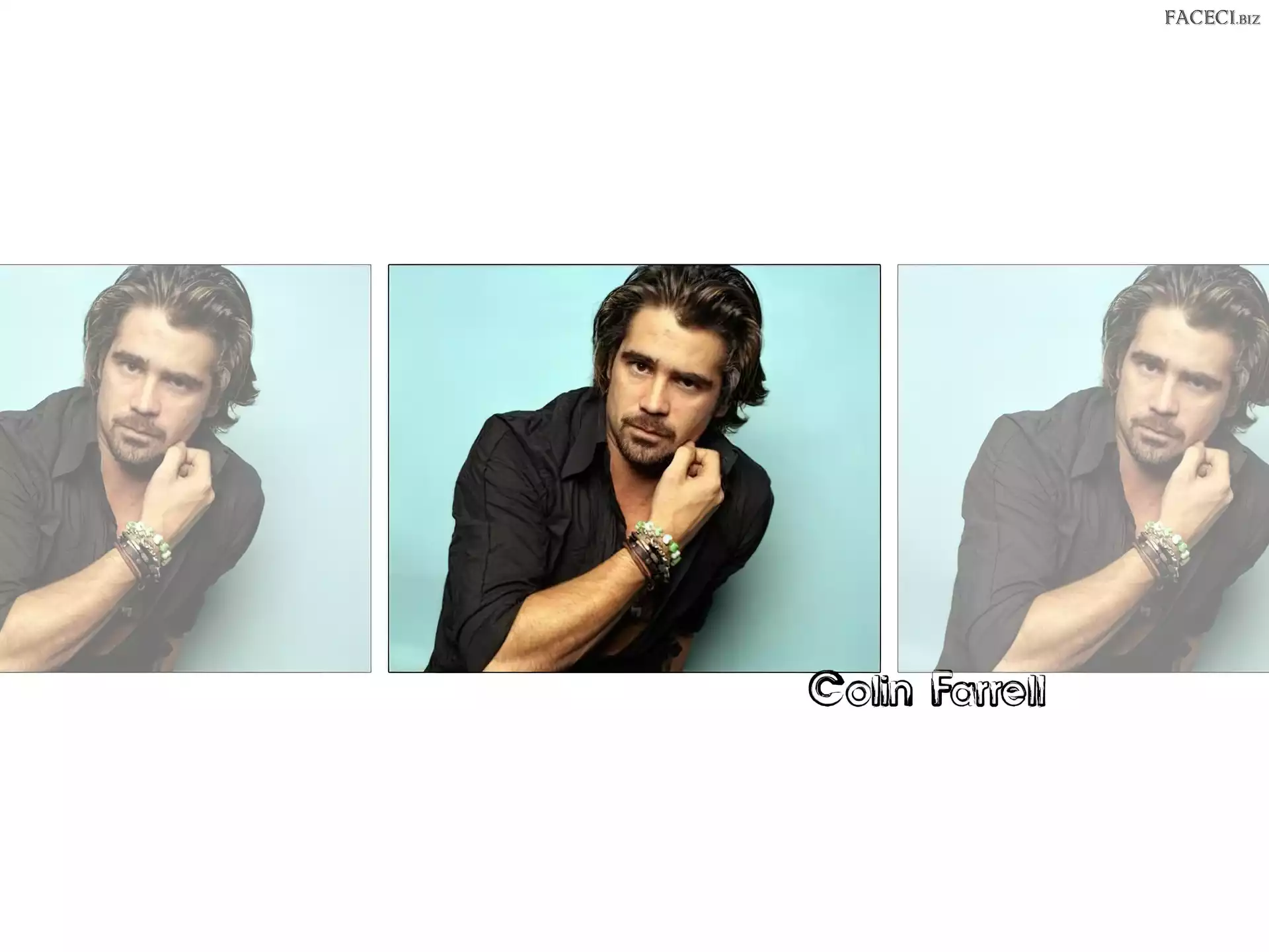 bransoletki, Colin Farrell, czarna koszula