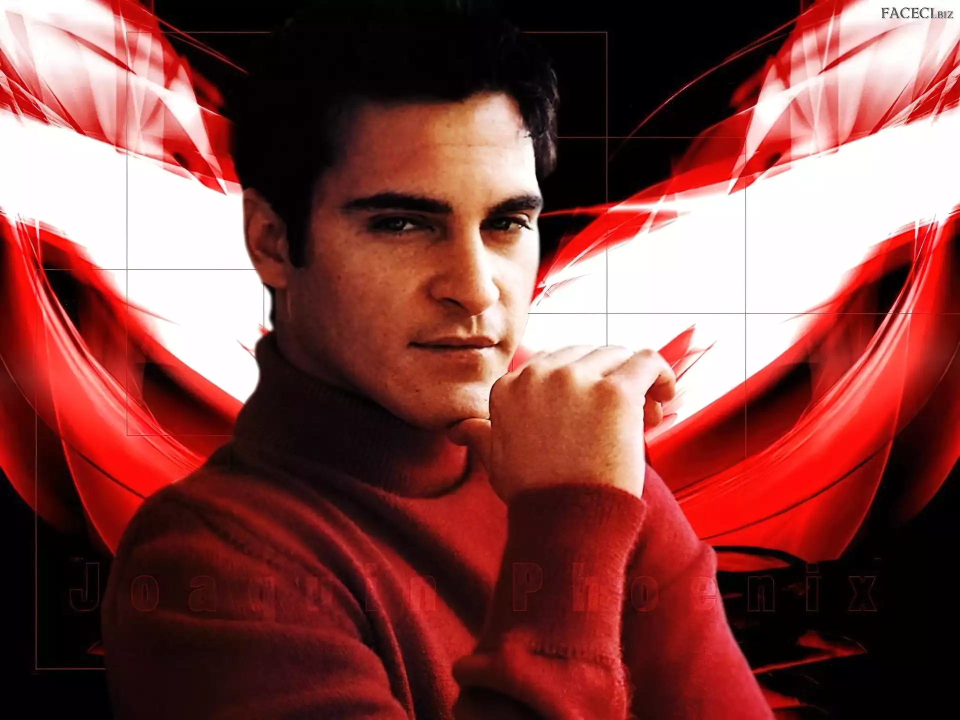 Joaquin Phoenix, czerwony golf